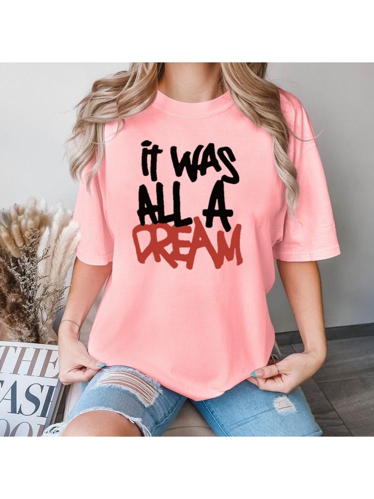 A Dream Lettered Crewneck Loose T-shirts