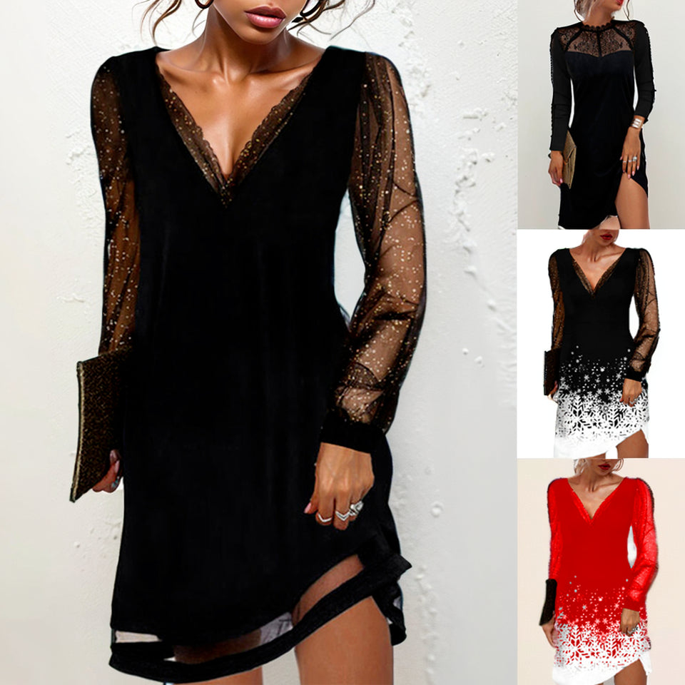 Summer Sexy Ladies Black Party Bodycon Dresses Fashion Up To 5XL