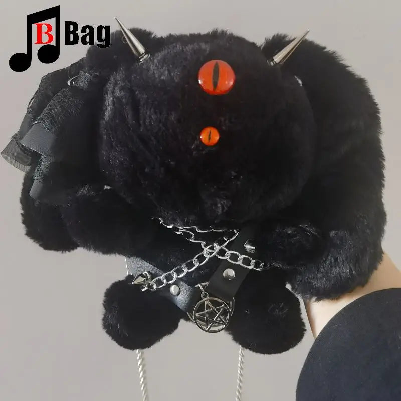 Cosplay Devil Rabbit Plush Crossbody Bag: Spicy Gothic Punk Style, Harajuku Y2K Tote with a Cute Twist