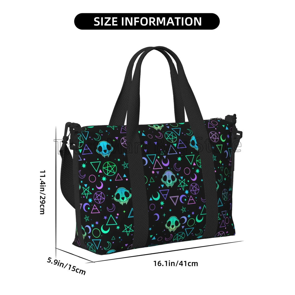 Magic Skulls Print Hand Travel Bag Multipurpose Weekender Overnight Bags Unisex Casual Waterproof Sports Gym Yoga Luggage Bag