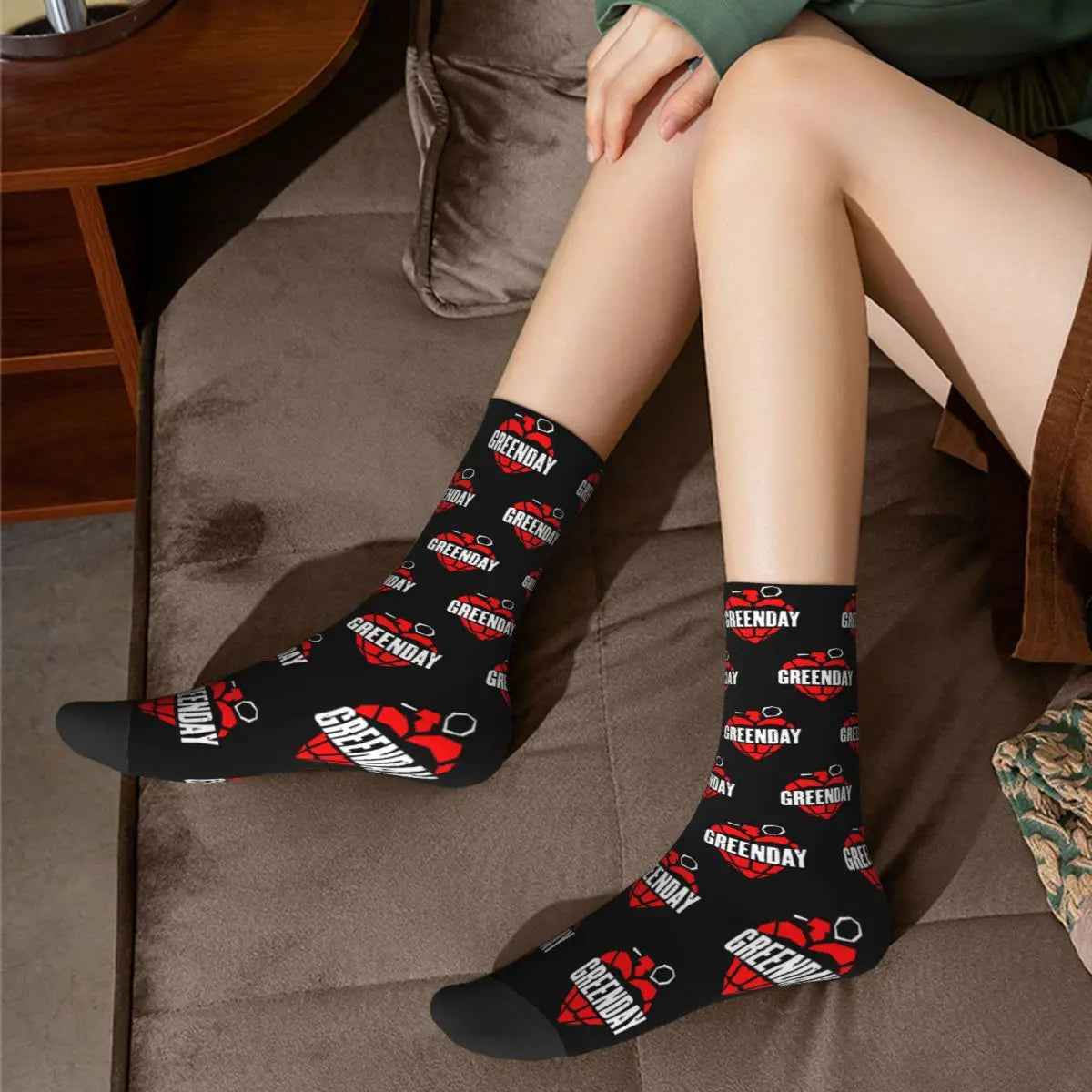 Green Day Punk Rock Music Socks – Funny Novelty Socks for Men & Women, Perfect Gift for All Seasons