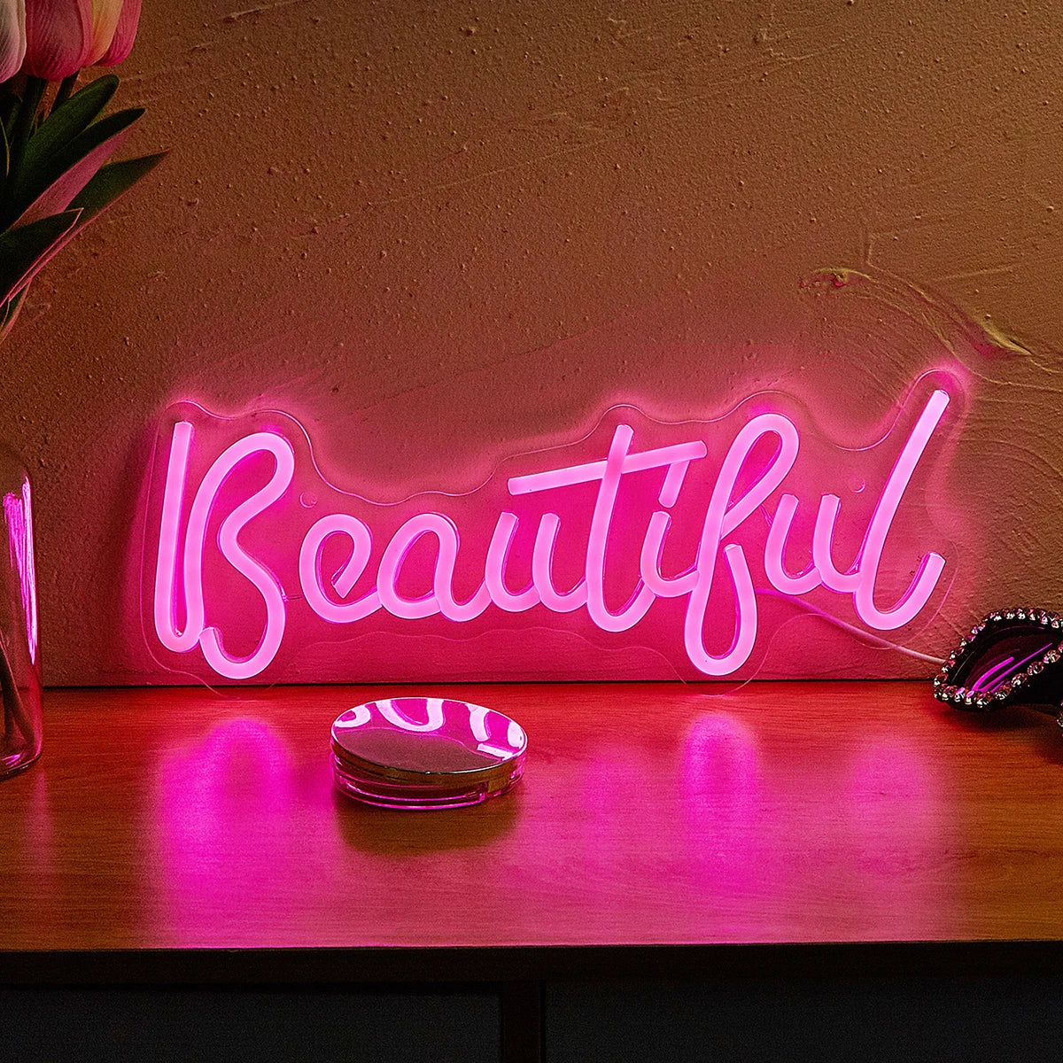 1PC Beautiful Shaped LED Neon Sign: USB Powered Neon Light Signs for Bedroom Room Wall Decoration, Suitable for Holiday, by Chi-Buy