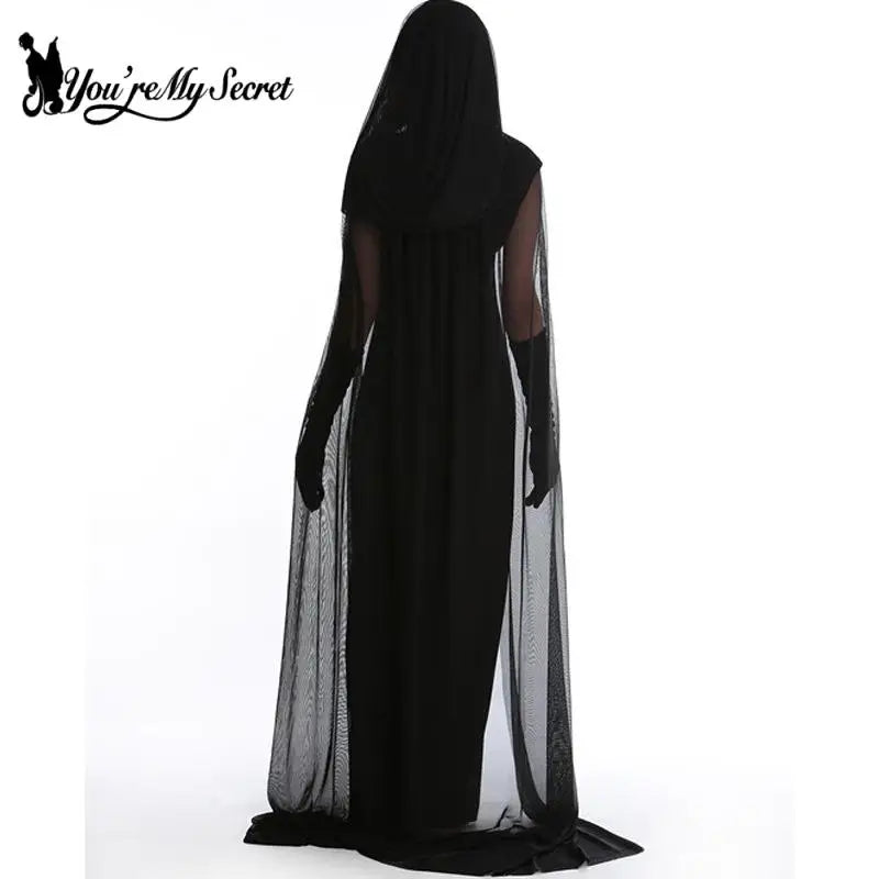 [You're My Secret] Halloween Witch Cosplay Costume Vintage Medieval Clothing Women's Dress Party Carnival Jumpsuit Outfit Robe