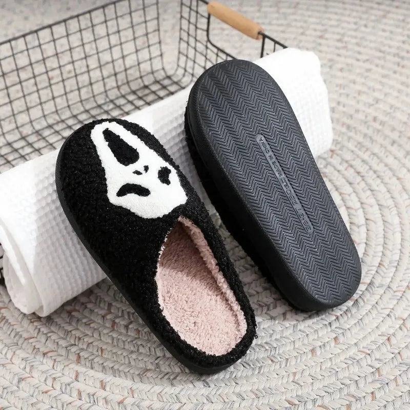 Halloween Ghost Character Slippers – Warm Winter, Unisex Thick Sole, Soft Sole Slippers