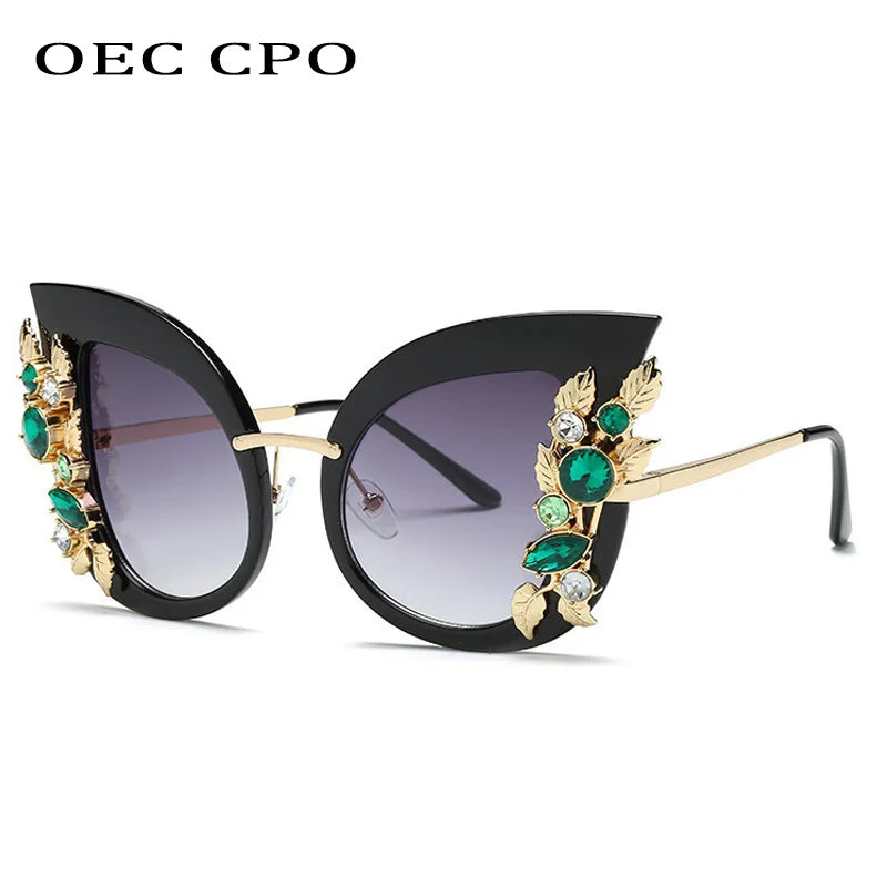 New Steampunk Diamond Sunglasses - Luxury Rhinestone Butterfly Goggles | Female Shades Eyewear