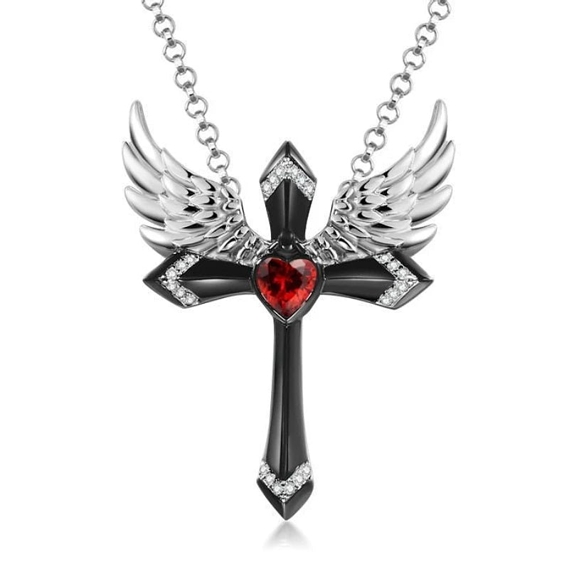 Classic Fashion Angel Wings Pendant Necklace - Elegant Cross Guardian Jewelry Accessory, Perfect for Anniversary Parties and Banquets, Ideal as Gifts