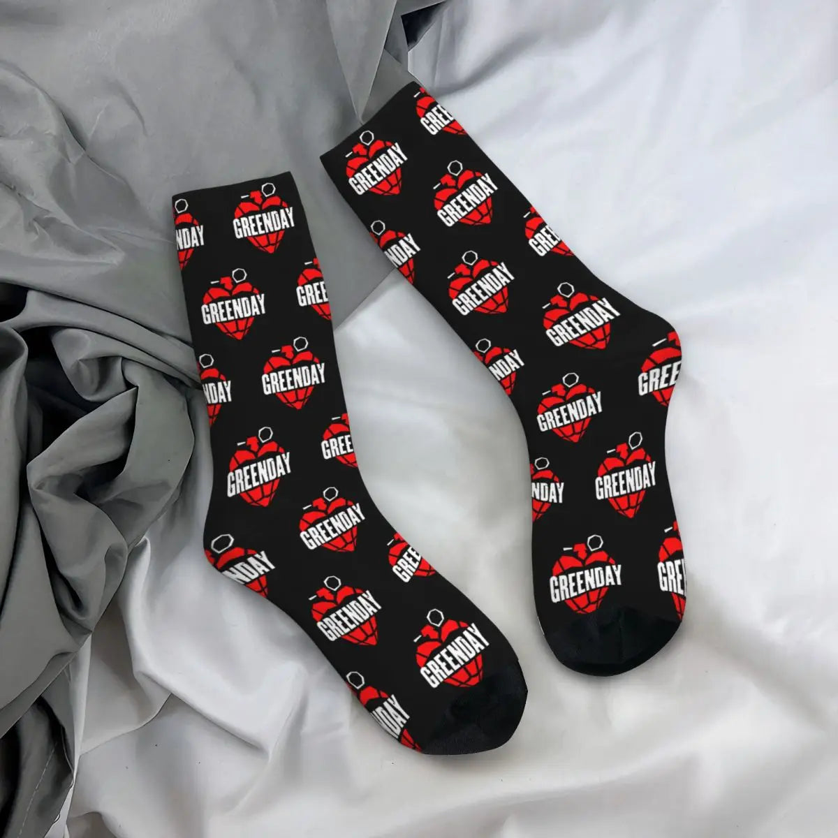 Green Day Punk Rock Music Socks – Funny Novelty Socks for Men & Women, Perfect Gift for All Seasons