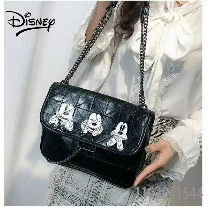 Disney Women’s Mickey Mouse PU Leather Shoulder Bag - Large Capacity Soft Leather Bag for Women