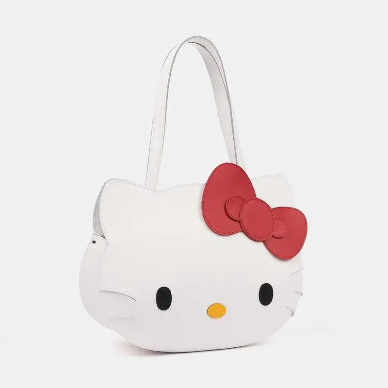 2024 New Sanrio Tote Bag Girl Cute Cartoon Bow Shoulder Bag All-Matching Underarm Bag Large Capacity Ladies Casual Bag