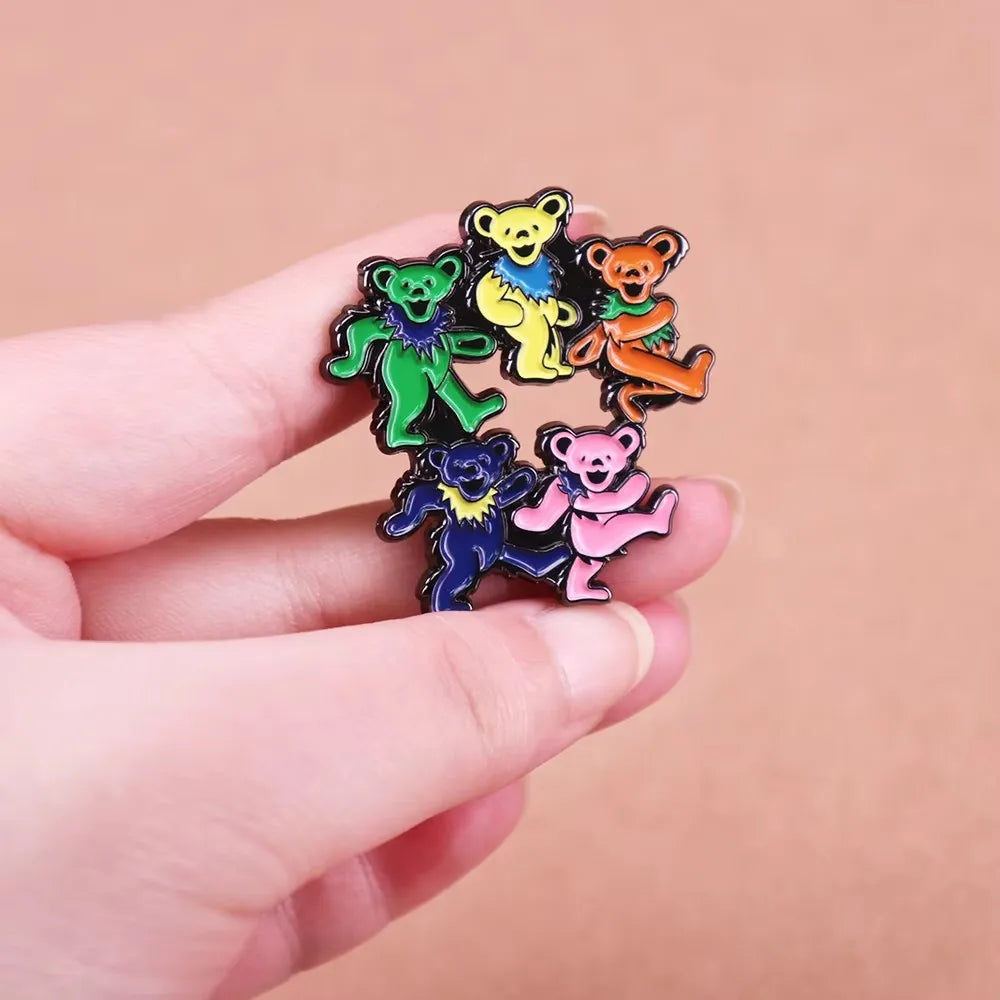 Dancing Bears Enamel Pin – Rock Band Inspired Brooch, Music Album Metal Fashion Jewelry, Fan Accessory Gift