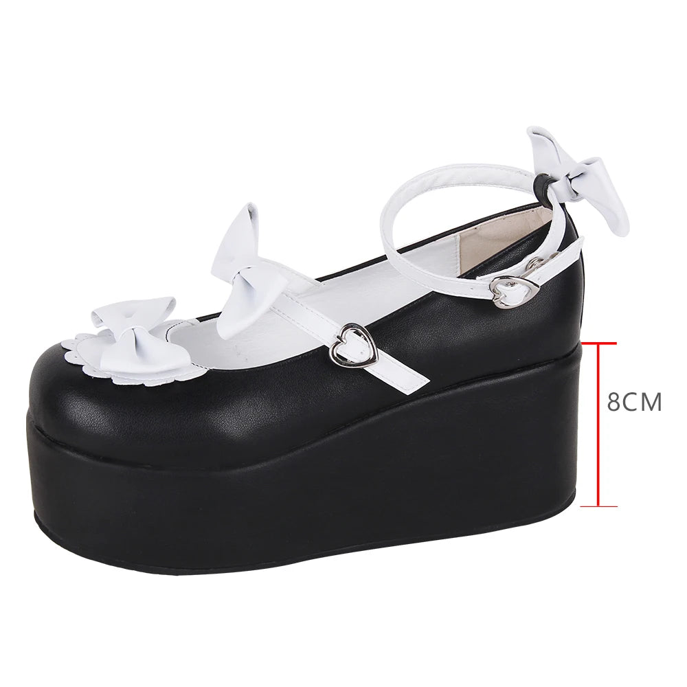 Angelic imprint women mori girl lolita cosplay shoes lady high heels pumps women princess dress party customized shoes bows 8827