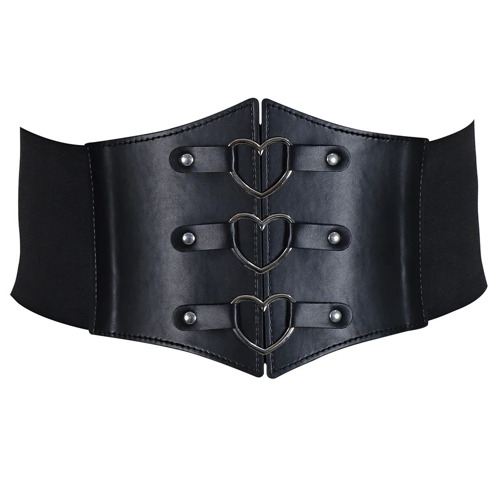 Plus Size XXL Women's Decorative Belt Fashion Corsets Elastic Wide Girdle Luxury PU Leather Belts Gothic Style