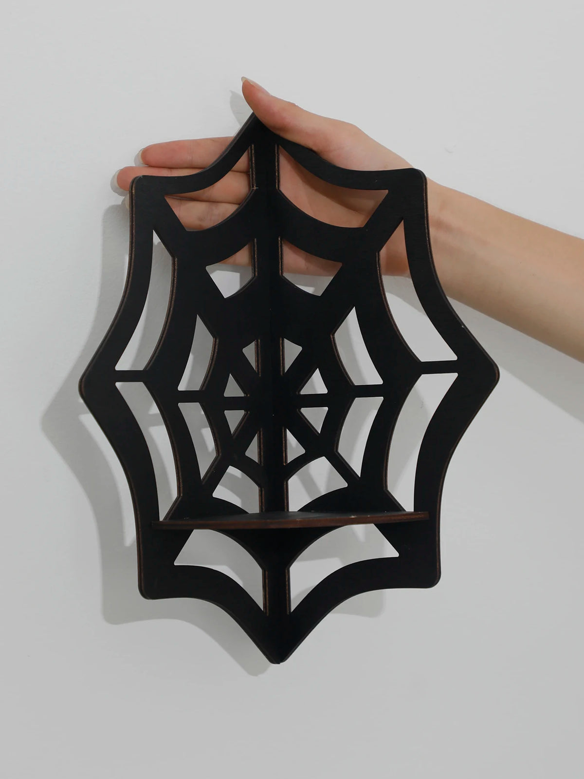 Spider Web Floating Corner Shelf - Gothic Halloween Decoration, Wall Hanging Crystal Display Shelf, Kitchen and Home Wall Decor