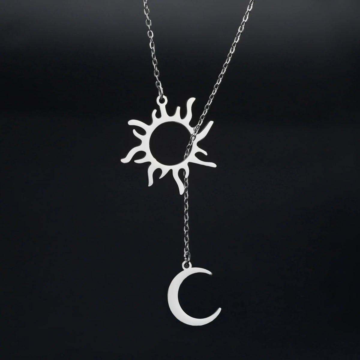 Lucktune Sun Moon Pendant Clavicle Chain Necklace Stainless Steel Bohemian Choker Necklace for Women Fashion New In Jewelry Gift