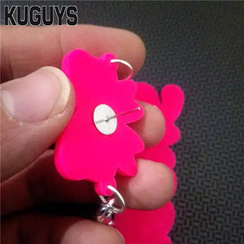 KUGUYS Glitter Pink ‘Sweet’ Letter Drop Earrings | Bowknot Acrylic Jewelry Accessories for Women