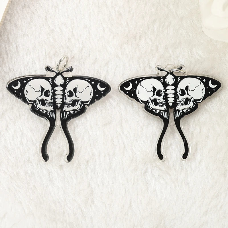 1 Pair Halloween Dangle Earrings - Creative Acrylic Skull & Butterfly Design for Women, Birthday Gift