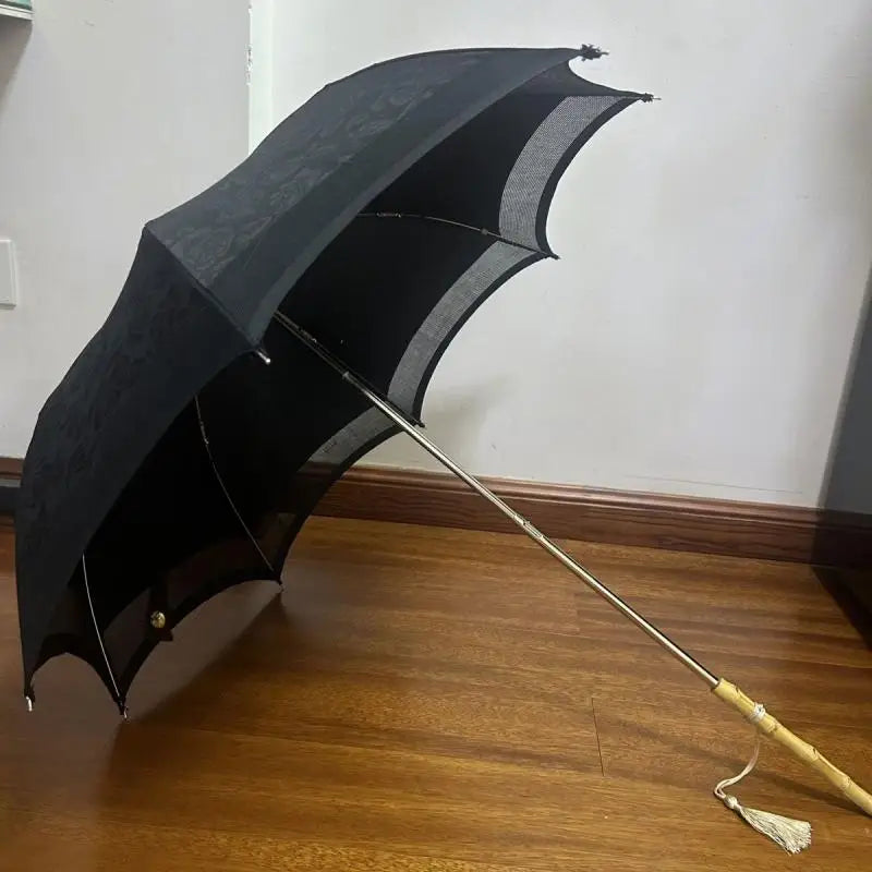 1Pc Exquisite Black Lolita Umbrella - Hollow Out Sun Umbrella