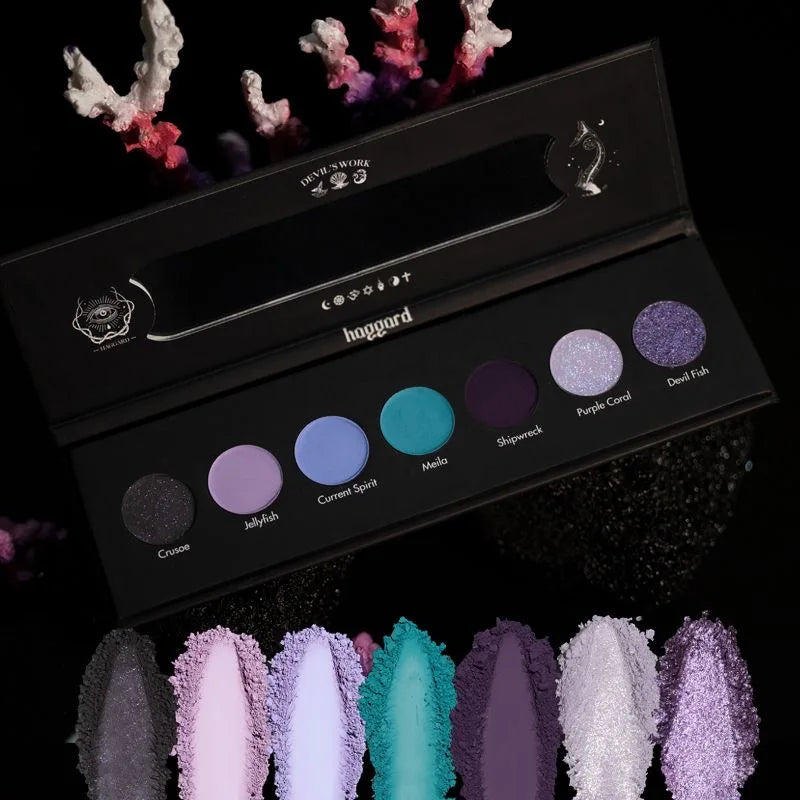 Haggard’s Daughter Of Satan’s Seven Color Eyeshadow Palette - 2023 New Dark Goth, Small Pearl Matte