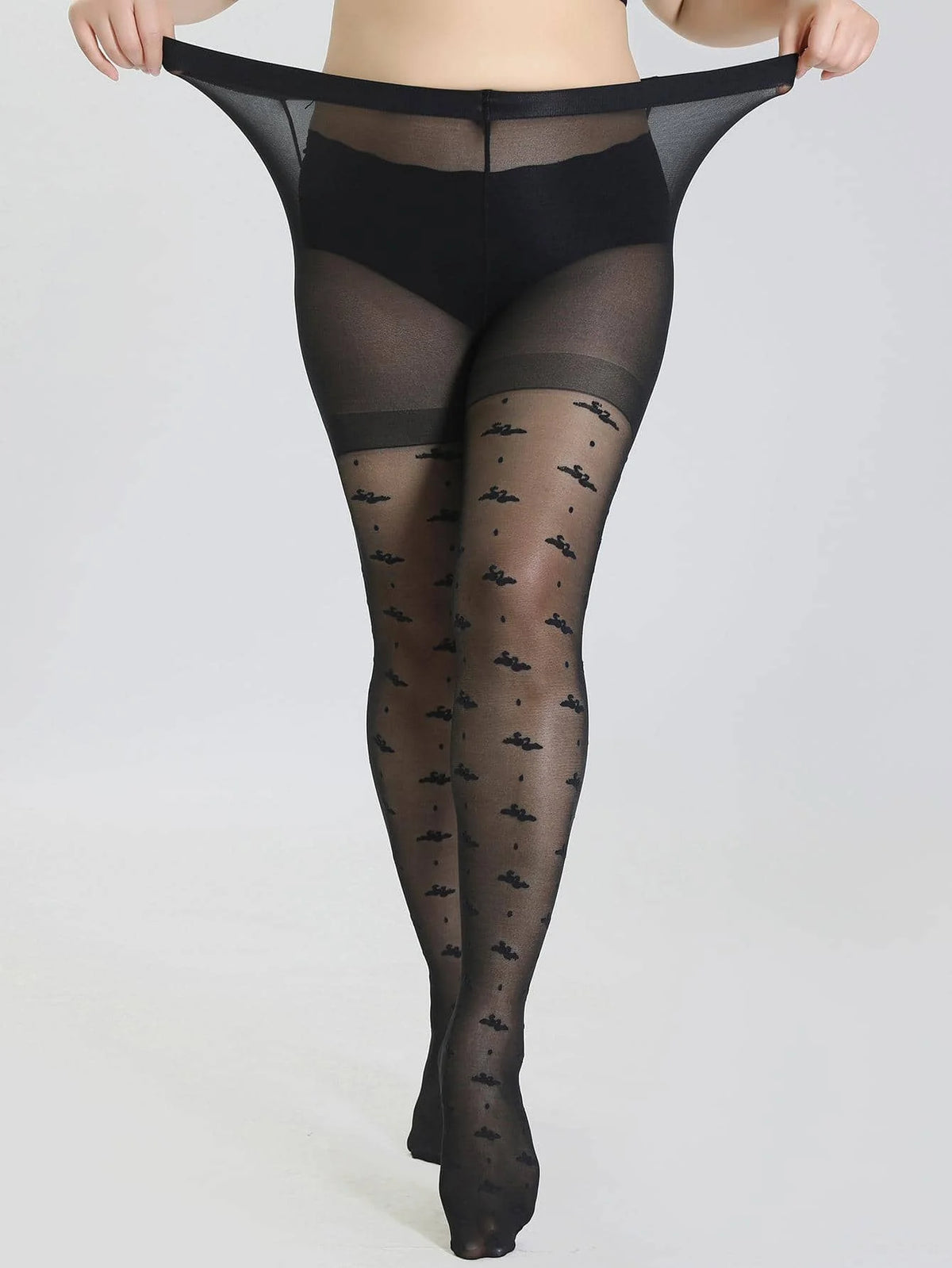 A suit of plus size fashionable ladies slim Elastic plus size swan pantyhose Ultra-Thin sheer Breathable stocking