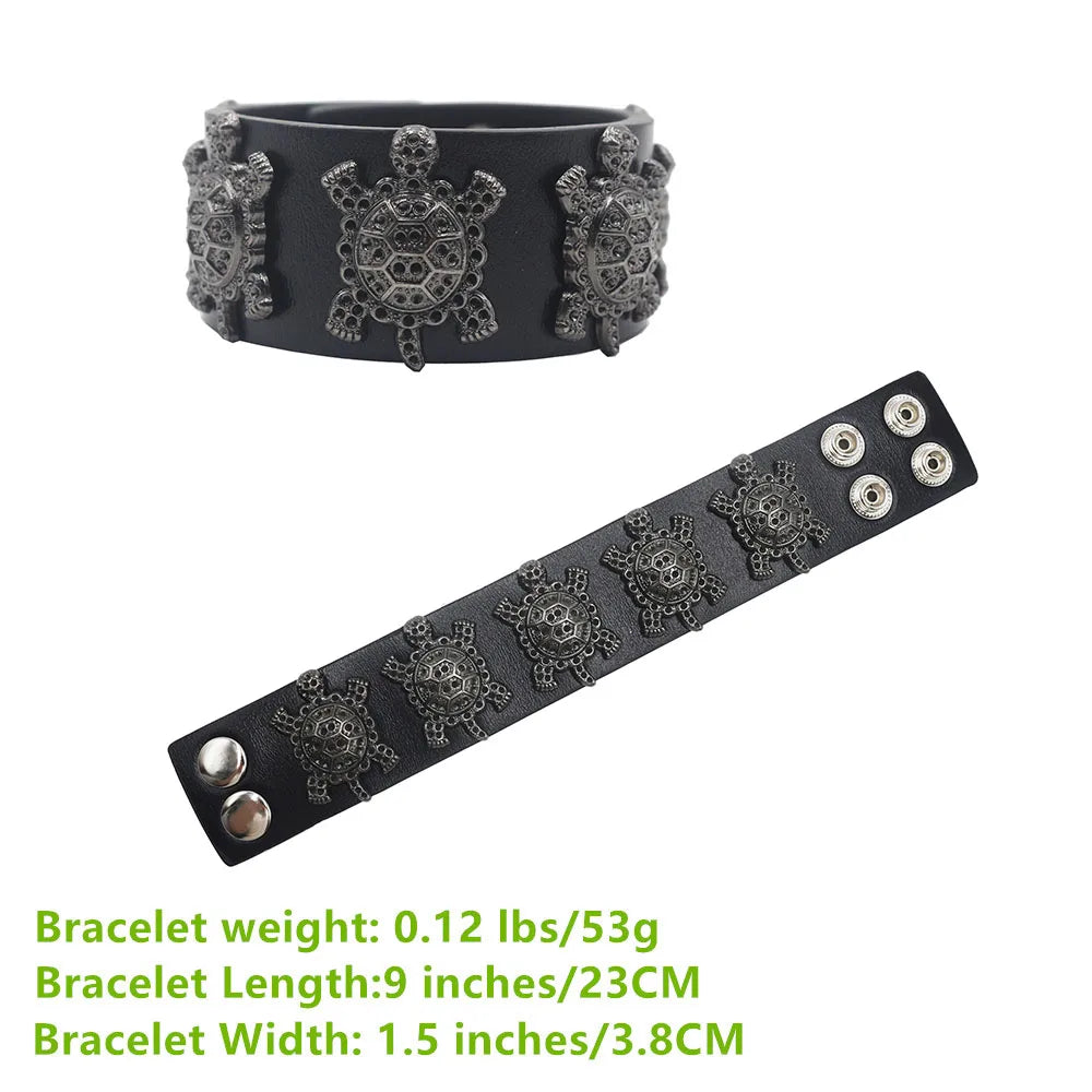 New Fashion Cowhide Bracelet - Punk Studded Leather Bracelet for Women and Men