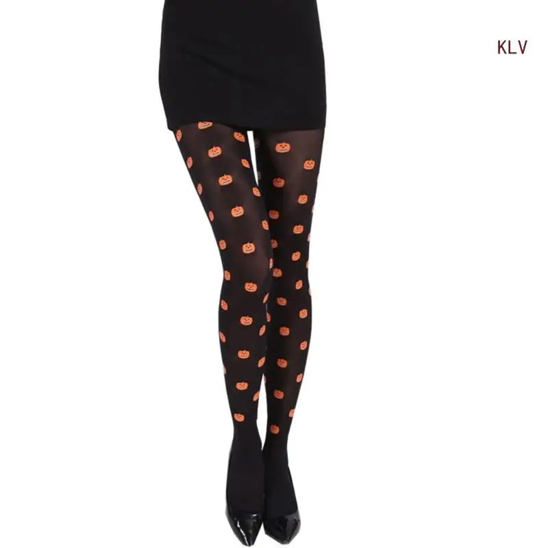 Halloween Themed Stockings Gothic Punk Style Tights Skull/Pumpkin/Spiders Print Fancy Dress Party Club Sexy Tights