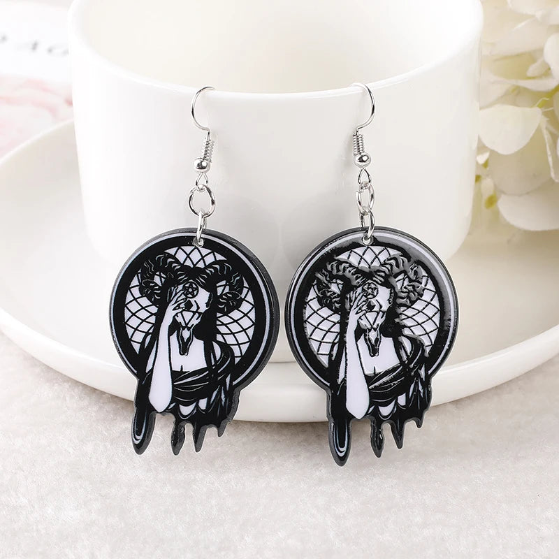 1 Pair of Fashion Witch Butterfly Women's Dangle Earrings Acrylic Goddess Drop Earrings for Girl's Birthday Gift