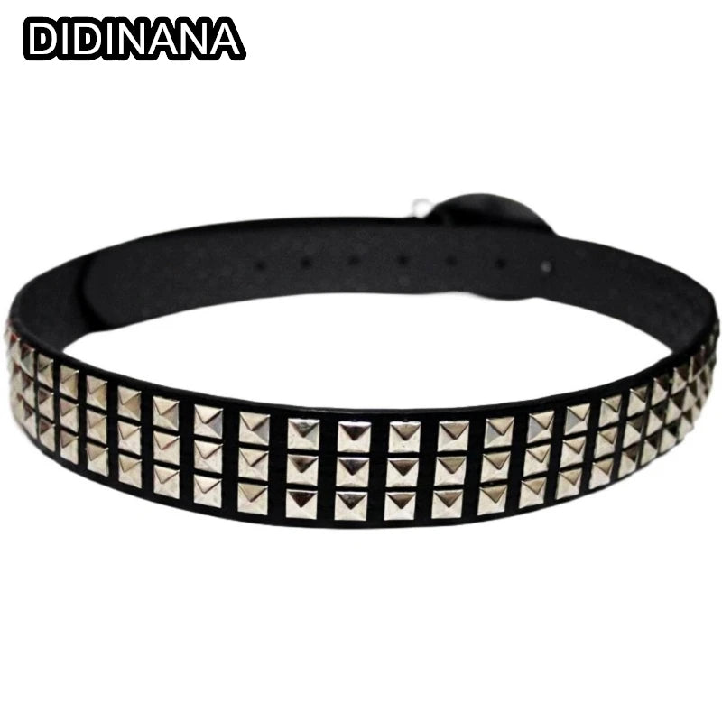 Punk Rock Rock Guitar Goth Rivet Studded Skeleton Print Belt