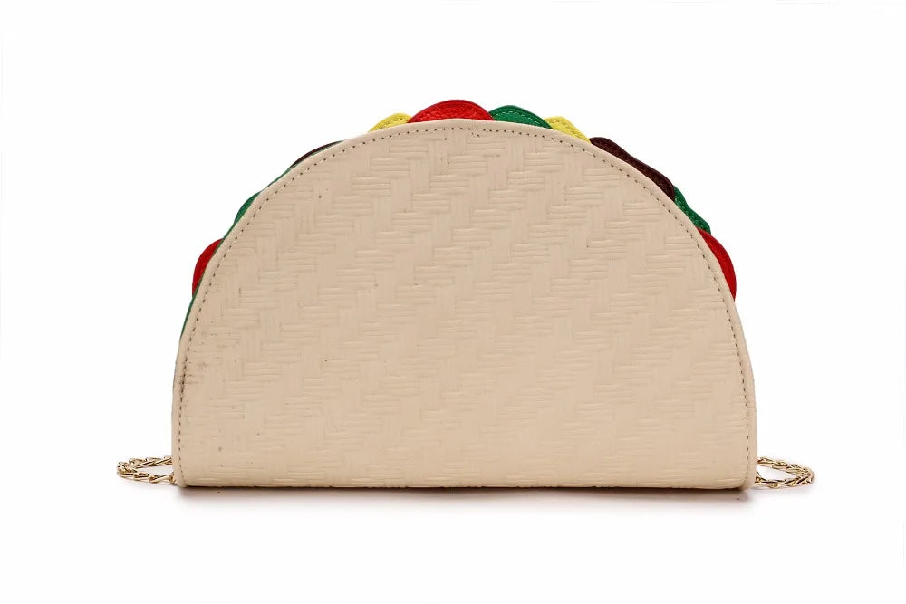 Novelty Taco Shaped Purses and Handbags for Women Fashion Girls Chain Small Crossbody Bag Funky Clutch Bag Designer Shoulder Bag