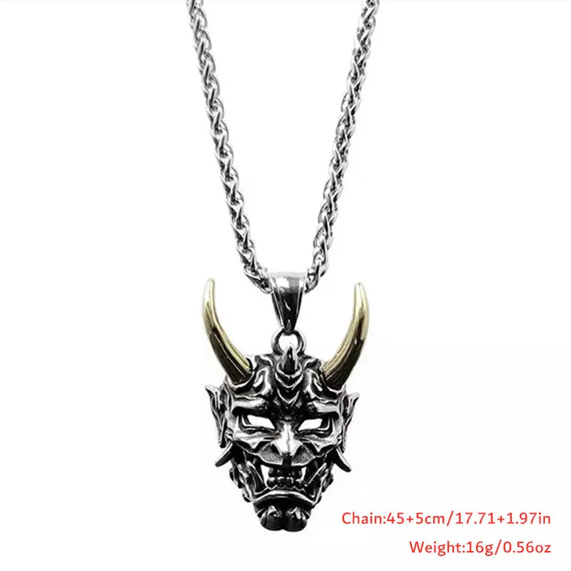 Zinc Alloy Vintage Ghost Face Pendant | Men’s Halloween Necklace