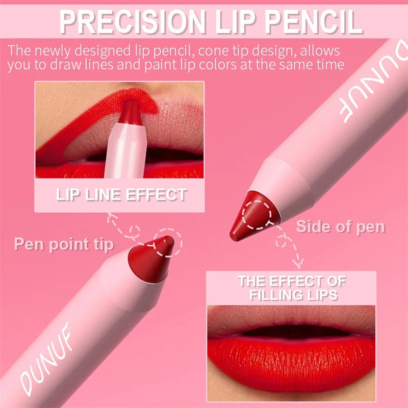 18 Colors Lip Liner Pencil Matte Velvet Waterproof Long-lasting Non-stick Lip Liner Sexy Rose Red Nude Brown Lip Liner Makeup