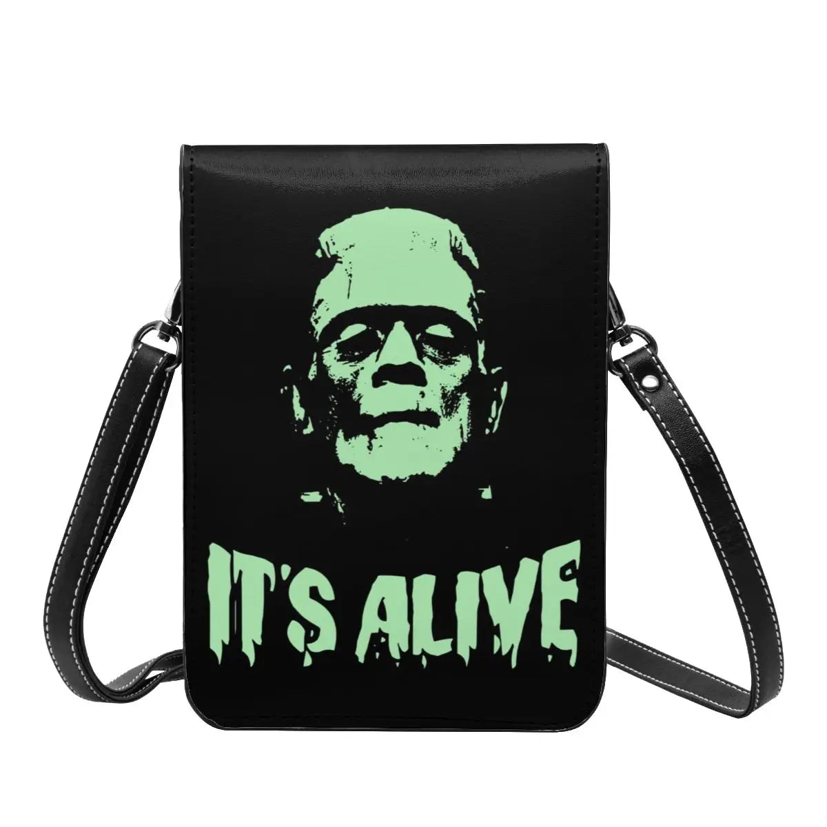 FRANKENSTEIN Alive Shoulder Bag | Novel Bulk Funny Mobile Phone Bag | Leather Outdoor Student Bags