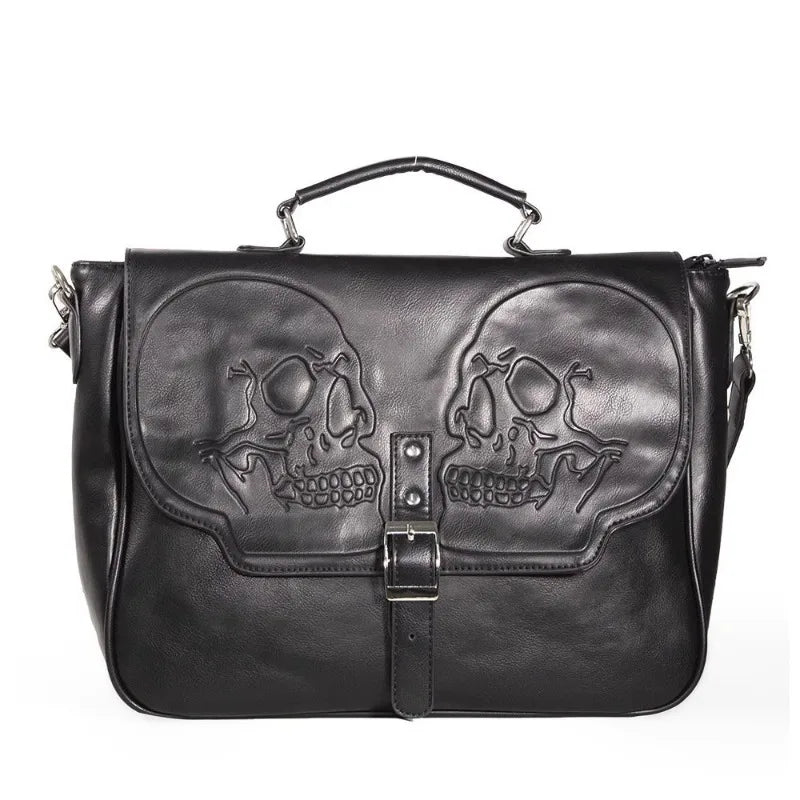 High-Capacity Vintage Gothic Skull Shoulder Bag | Women's Punk Fashion Handbag 2024 | Streetwear Grunge Crossbody Bag Y2K Aesthetic