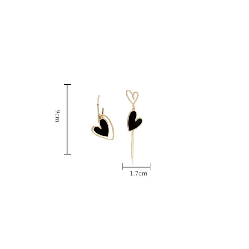 2024 New Fashion Temperament Earrings Network Red Fashion Asymmetrical Love Earrings For Women