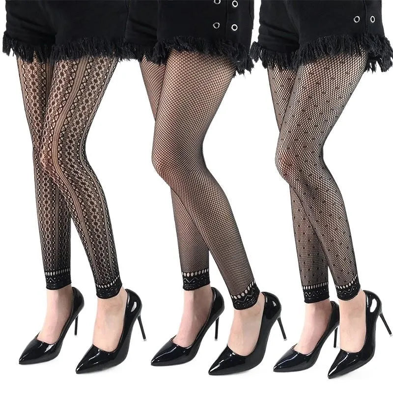 Sexy Black Fishnet Pantyhose Tights - Chic Fashion Tattoo Stockings, Gothic Hosiery