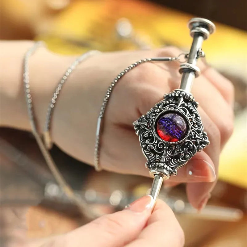 Vintage Mystical Magic Wand Necklace - Halloween Cosplay Jewelry Gift