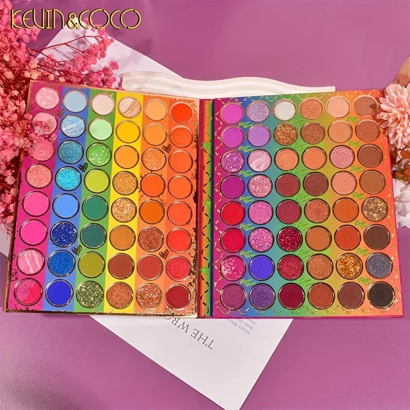 96-Color Eyeshadow Palette Pearl Sequins Glitter Shimmer Highlight Blush Makeup Palette