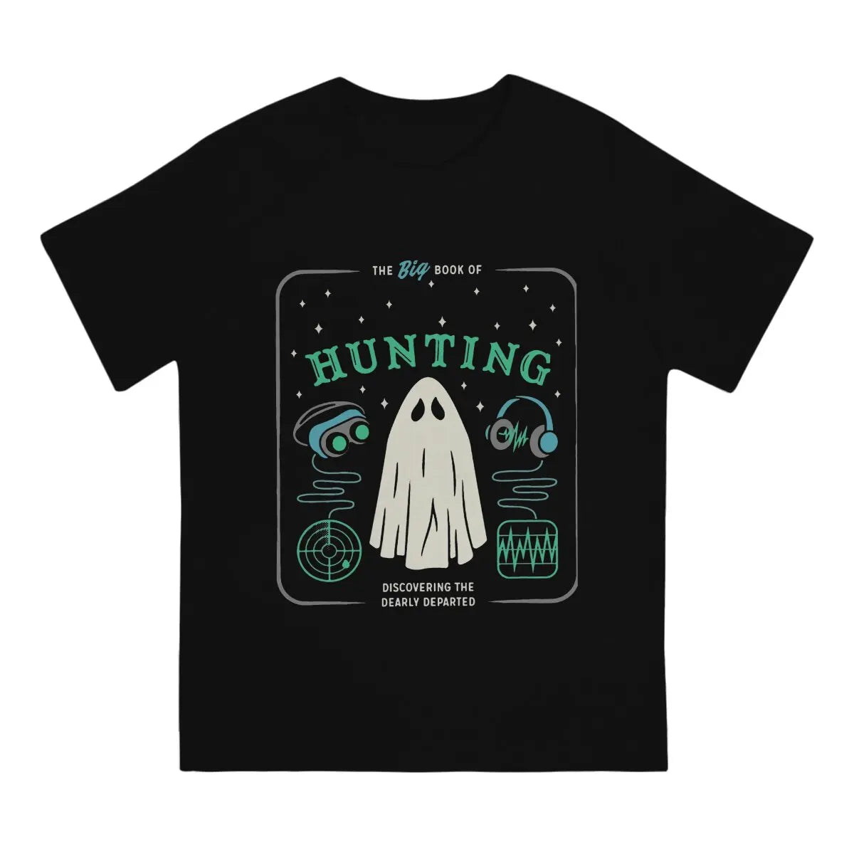 The Big Book of Ghost Hunting Tee | Men’s Baphomet Satan Lucifer Crewneck | Funny Halloween Birthday Gift