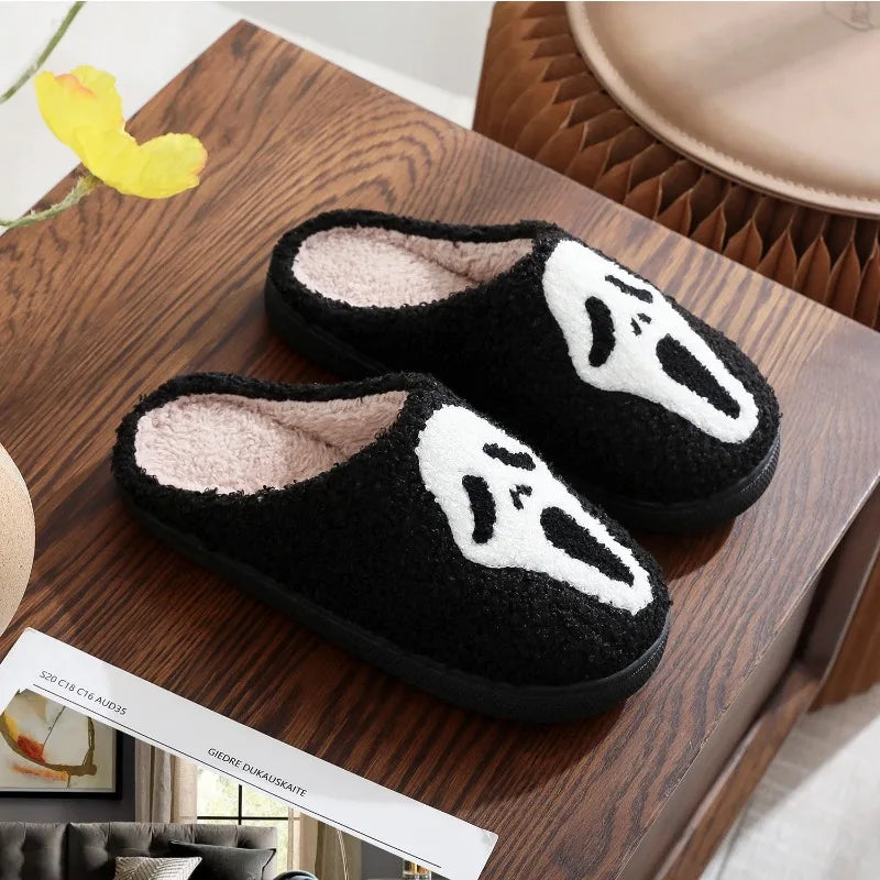 Halloween Ghost Character Slippers – Warm Winter, Unisex Thick Sole, Soft Sole Slippers