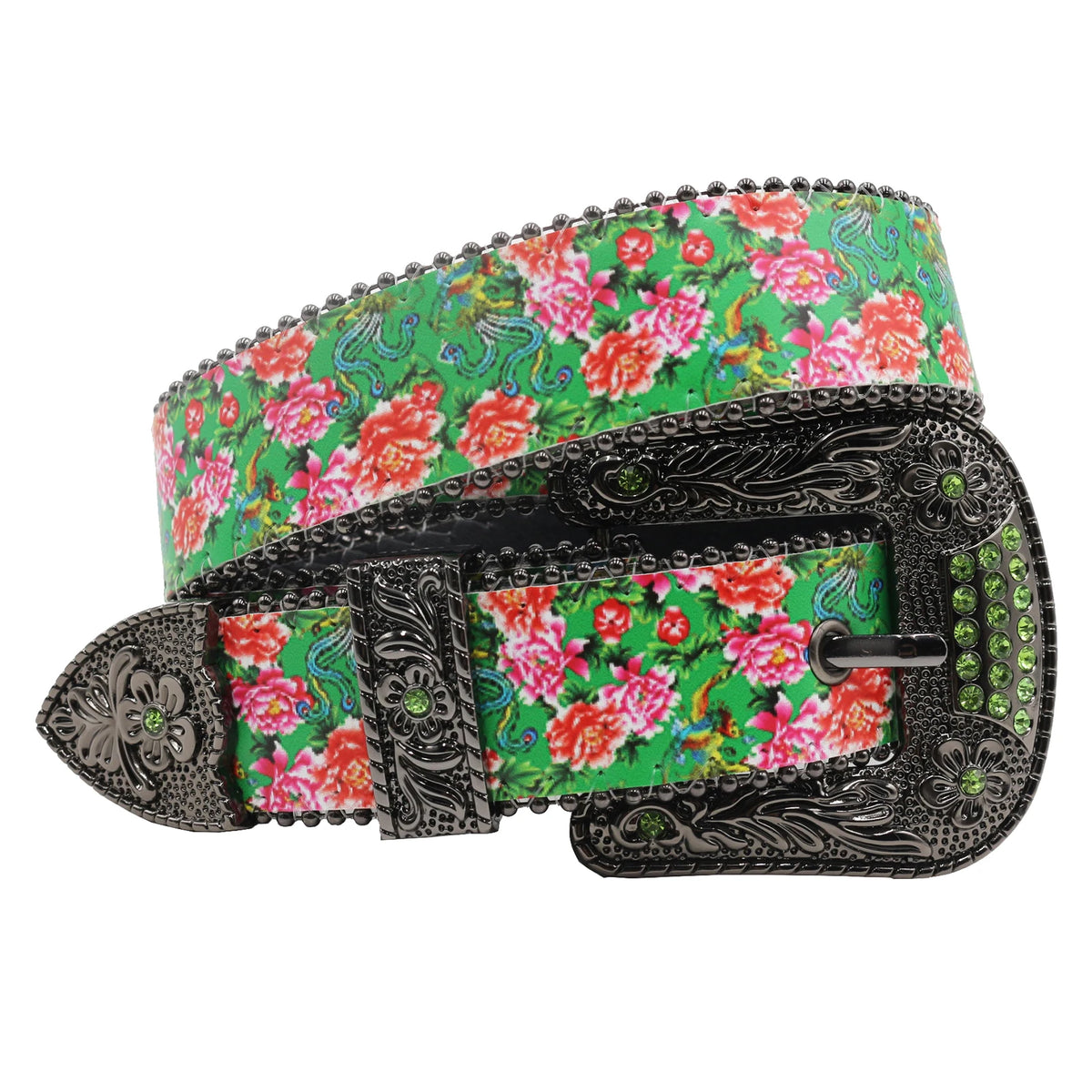 Rhinestone Printed Belt For Women Men Western Leather Belt Crystal Encrusted Cowboy Cowgirl Diamond Punk Belt