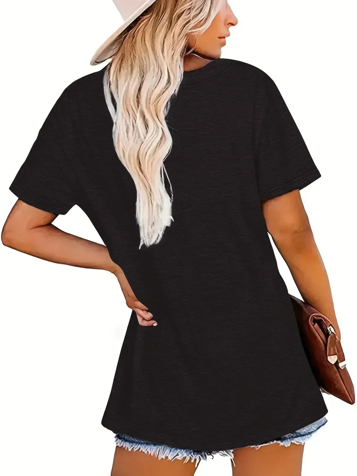 2024 New Plus Fashion Printed Black T-Shirt | Women’s Summer Casual Loose Comfortable Top | Plus Size Clothing