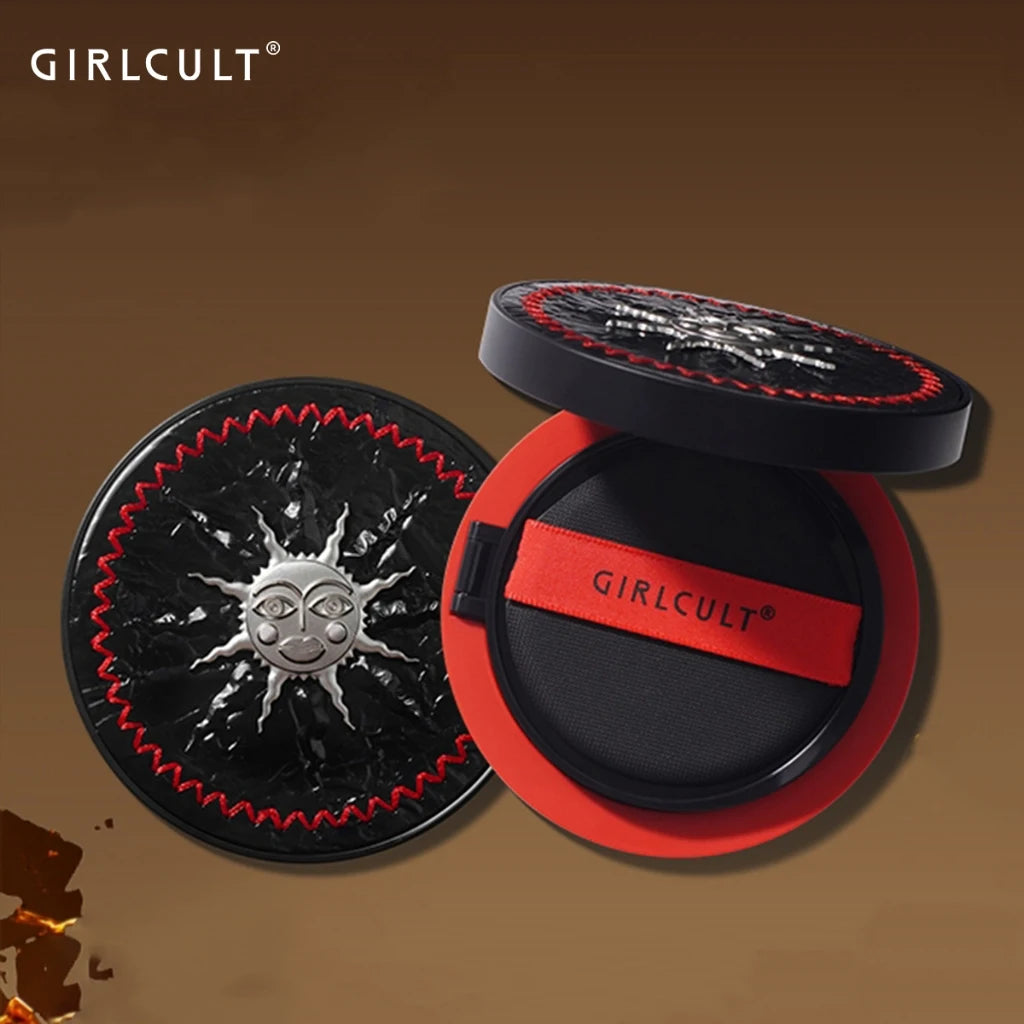 Girlcult Shimmer Air Cushion Liquid Foundation - Lightweight Thin Fit Concealer for Oily Skin, Long-Lasting Makeup with Oil Control