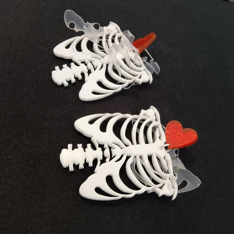 KUGUYS Halloween Skeleton Drop Earrings | White Acrylic Skull Punk Jewelry for Women