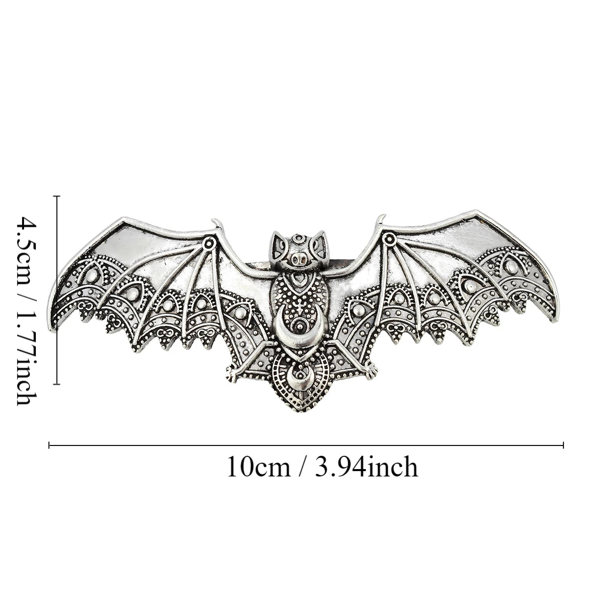 1pc Metal Dark Bat Hair Barrette – Gothic Hair Clip for Women, Hair Decoration