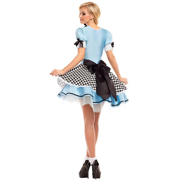 Adult Women Alice Wonderland Cosplay Halloween Carnival Costumes Dress up Fantasy Party Blue Sweet Lolita Maid Roleplay Costumes