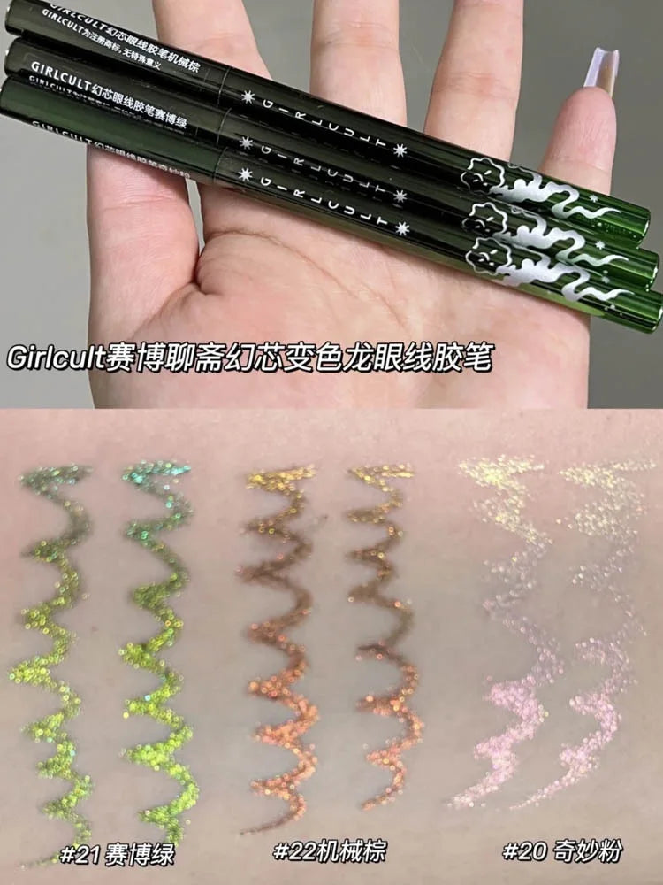 Girlcult Eyeliner Gel Pen Flowing Firefly Causing Grass Green 5 Colors