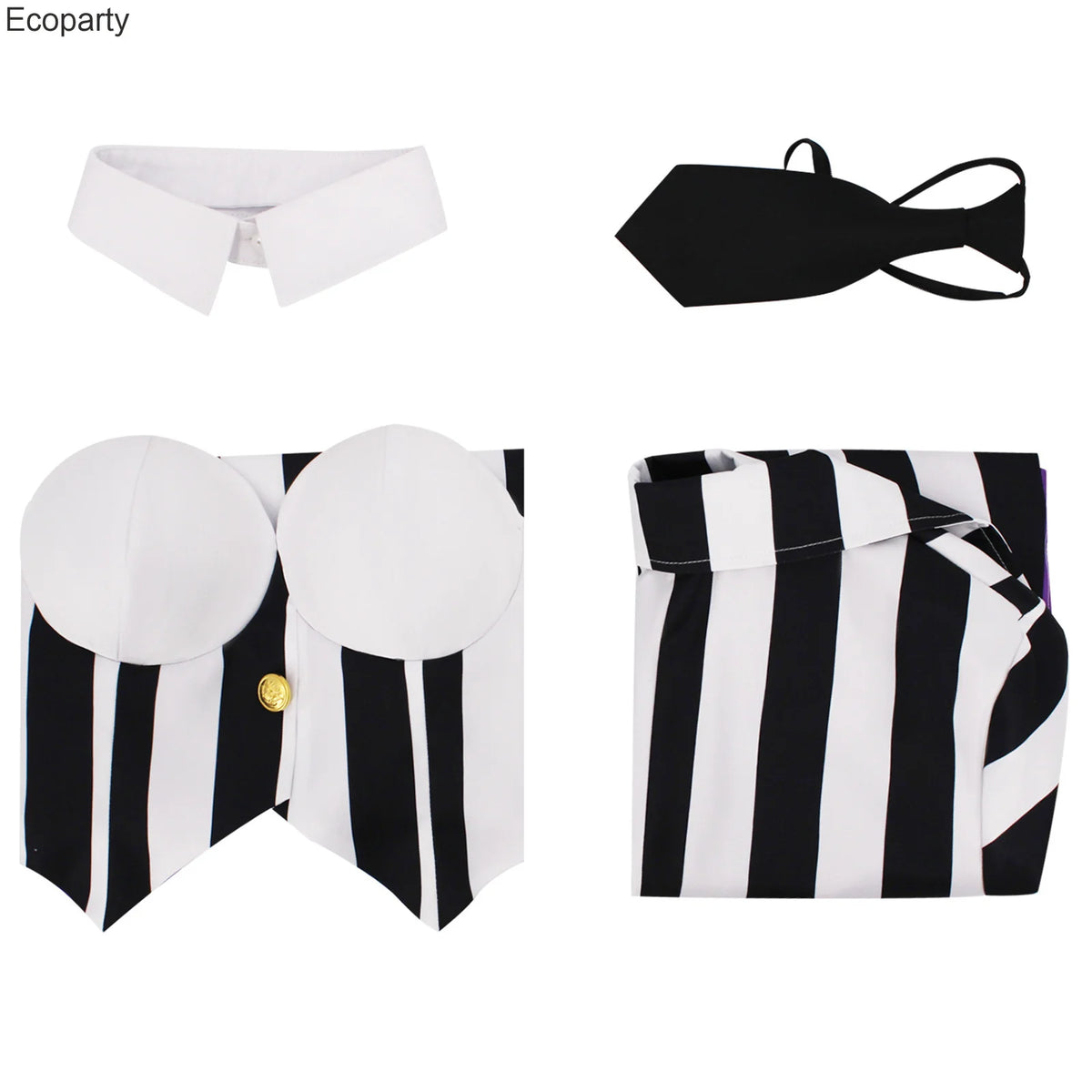 Halloween Carnival Suit Beetle Michael Keaton Cosplay Costume Dress Black and White Striped Uniform Women Wedding Outfit 2024