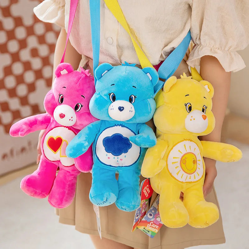 MINISO Cute Bear Plush Backpack - Kawaii Shoulder Bag for Girls and Kids