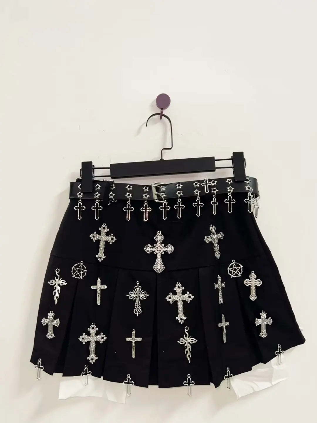 Gothic, Y2K, Punk, and Harajuku Short Skirts - Cross Skirt and Y2K Fashion