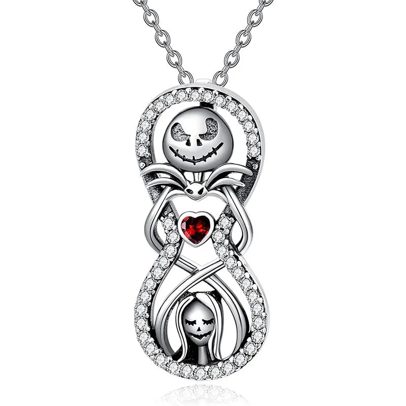 2024 New Heart Pendant Necklace - Movie Inspired Versatile Skull Jewelry Gift, Halloween Gift Pendant