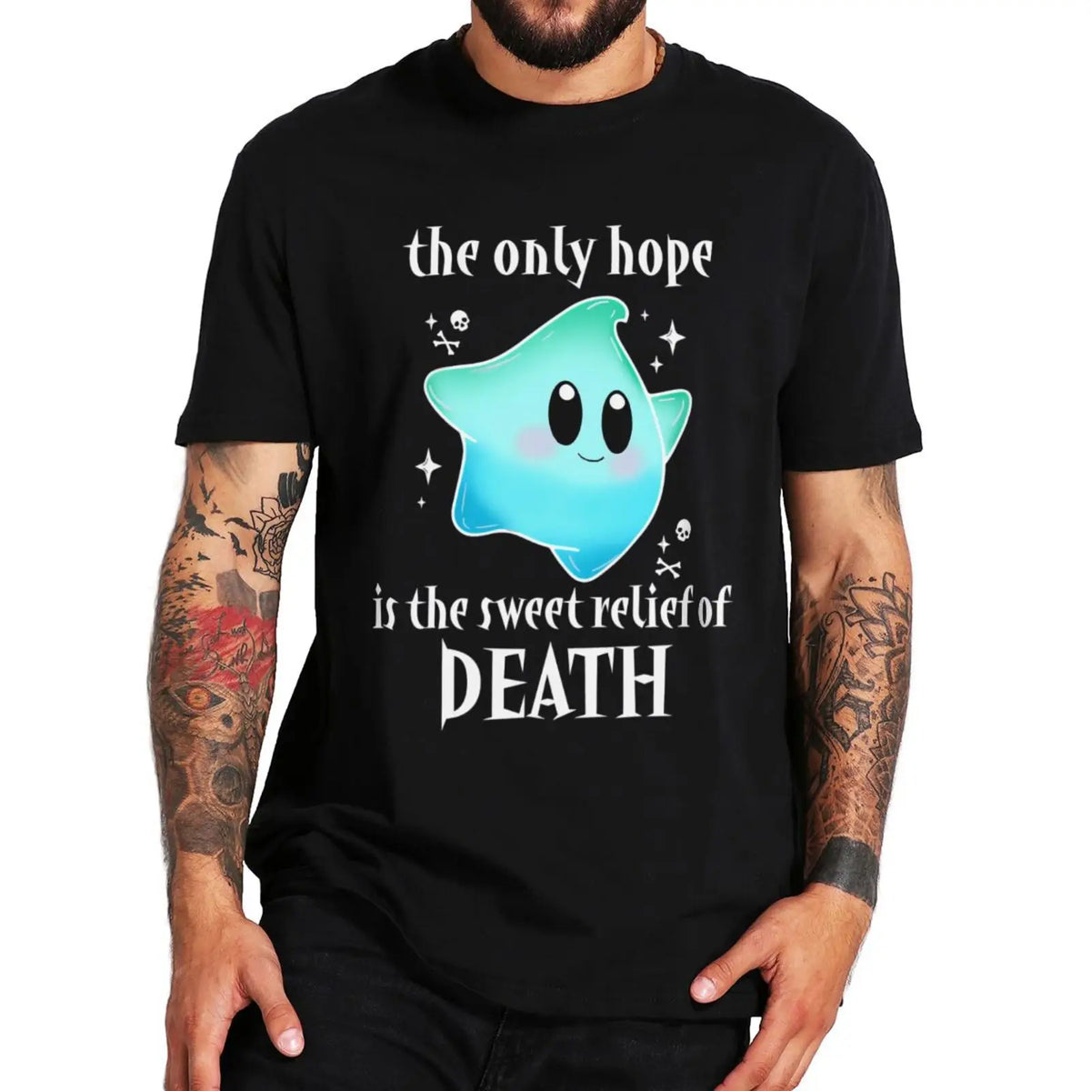 Lumalee 'The Only Hope Is The Relief Of Death' T-Shirt - Movie Quotes Fan Gift, O-Neck 100% Cotton Unisex Top for Men and Women